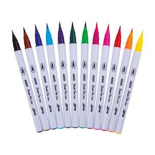 Brush Pen Caja Con Broche 12 Colores Adix